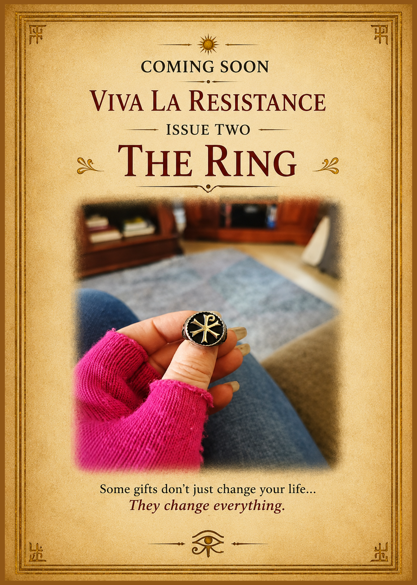 Coming soon teaser for House of Ra Issue 2, The Ring, featuring the real ring